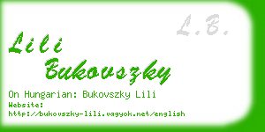 lili bukovszky business card